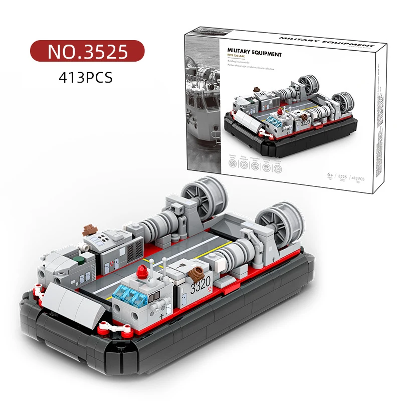 3525 Navy Military Series Type 726 LCAC Air-Cushion Craft MOC Brick Model Build Block Kids Boy Educational Block Set Plastic Toy