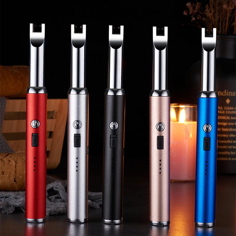 2022 New Rechargeable Pulse ignition arc Lighter  USB electric candle lighter custom LOGO