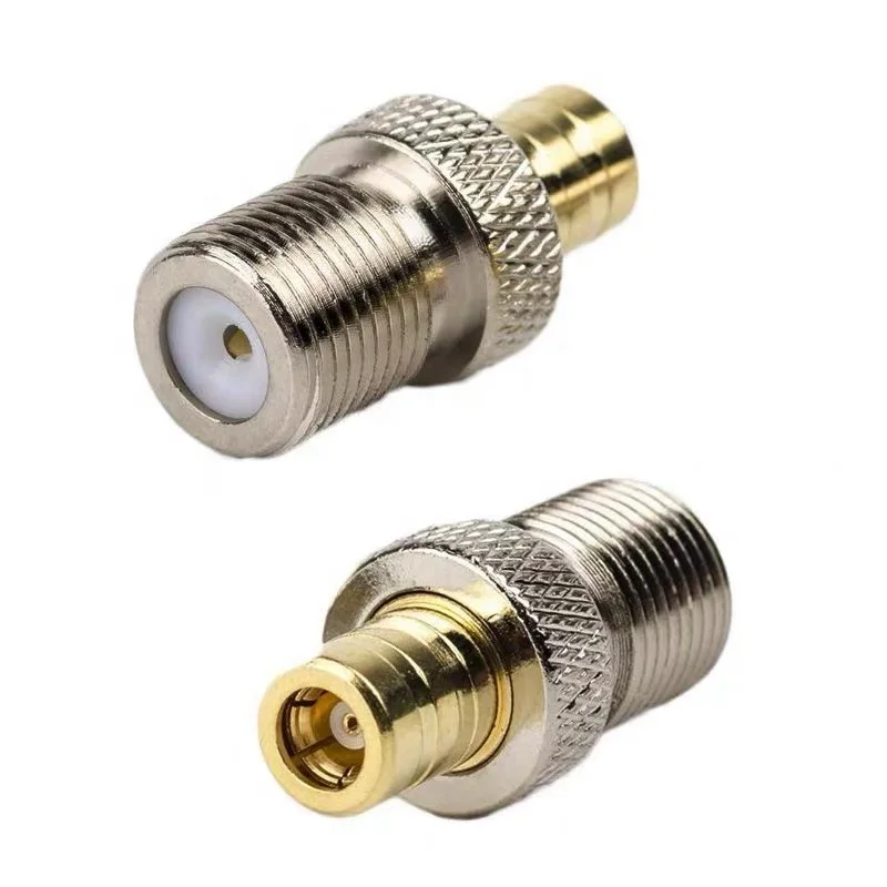 Factory supply Wholesale  F Jack to SMB Female Plug Copper RF Coaxial Adapter Connector SMB Female to F Female