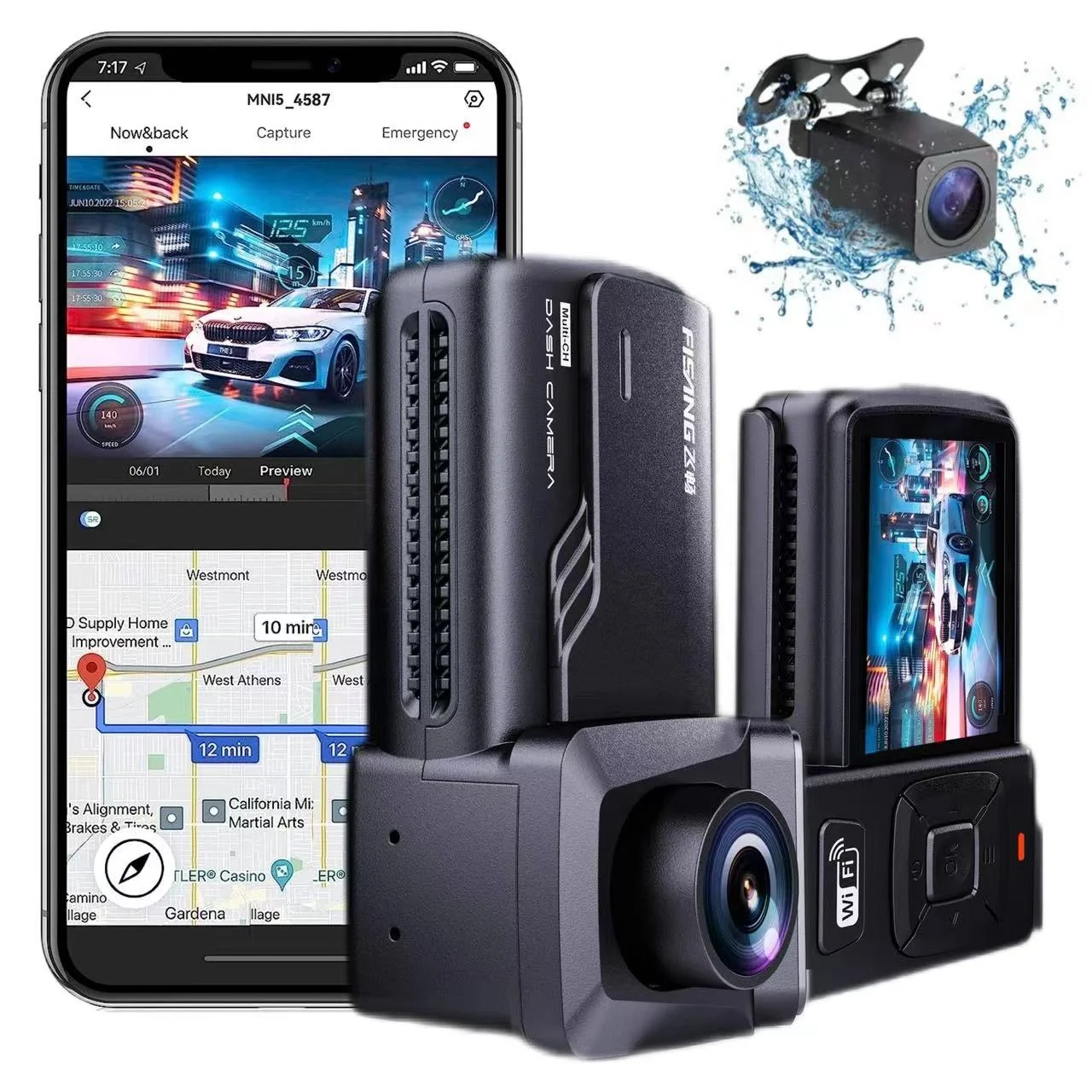 Автомобильный видеорегистратор с Wi-Fi 1440P