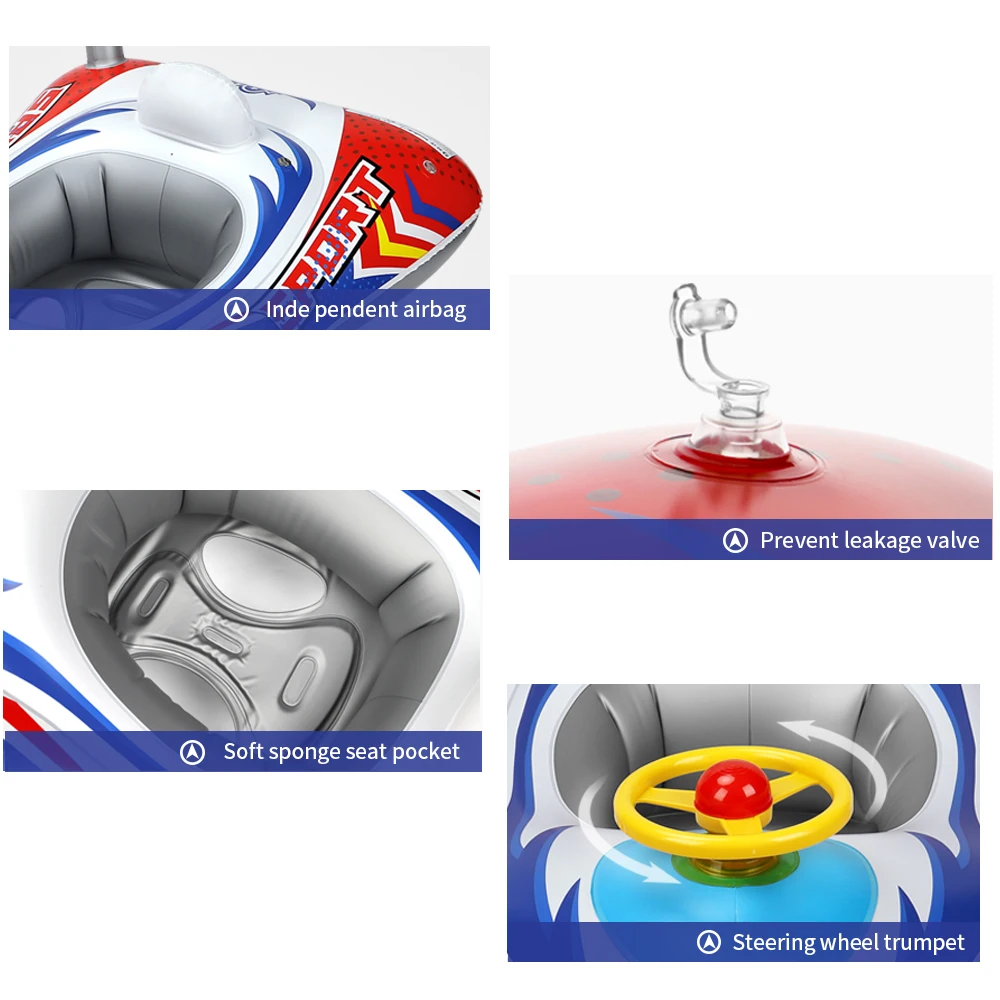 Swimbobo Cool Kids Inflatable Motorcycle Summer Swimming Seat Floating Children Water Toy Steering Child Float Swim Pool Ring