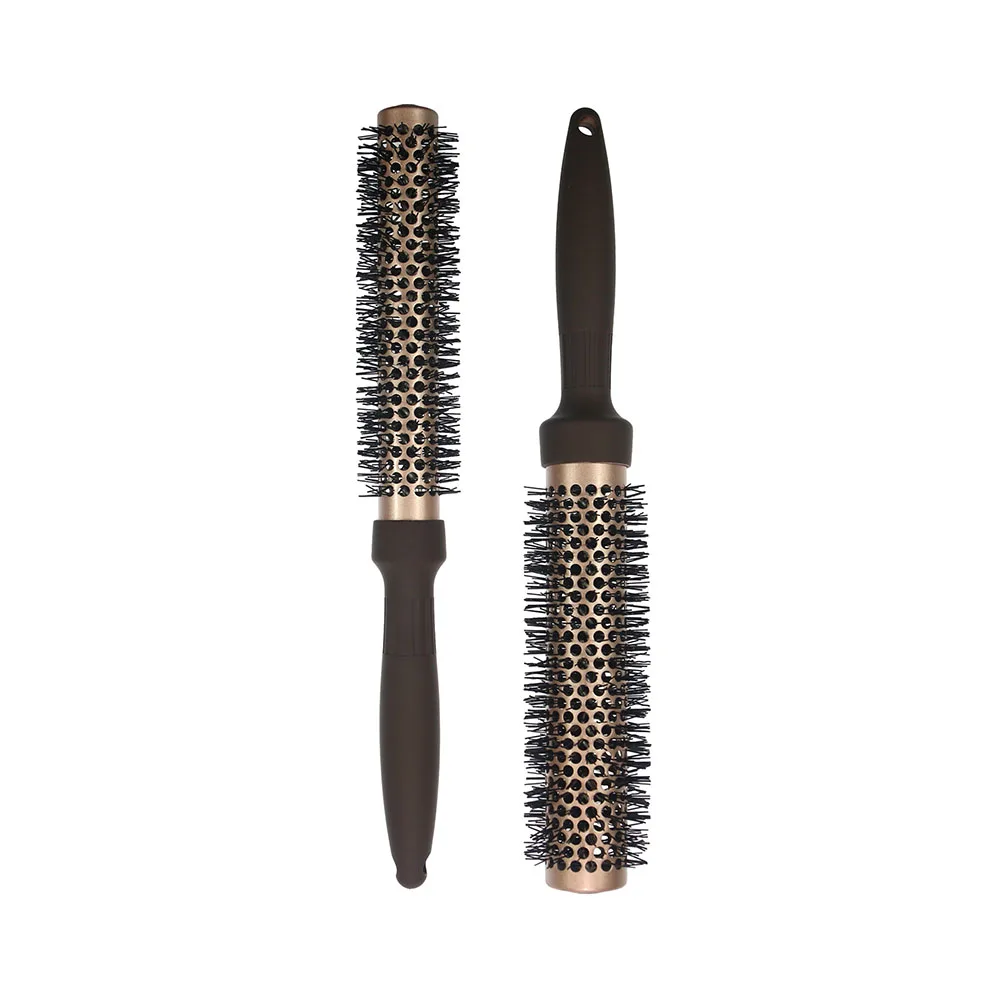 4pcs Professional Boar Bristle Thermal Ionic Hairbrush Hair Salon Round Brush Ceramic For Curling Styling & Blow Drying