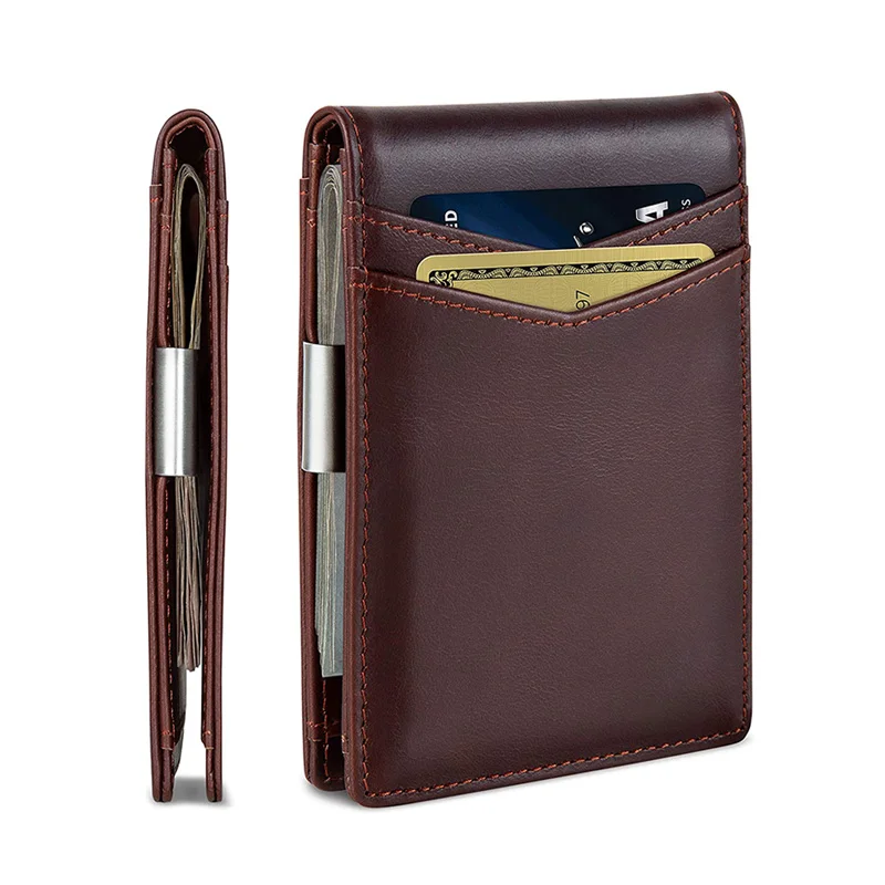 Customize Hot Selling Minimalist Mini Bifold Mens Money Clip Wallet  Slim Front Pocket RFID Blocking New Wallet (1600116266091)