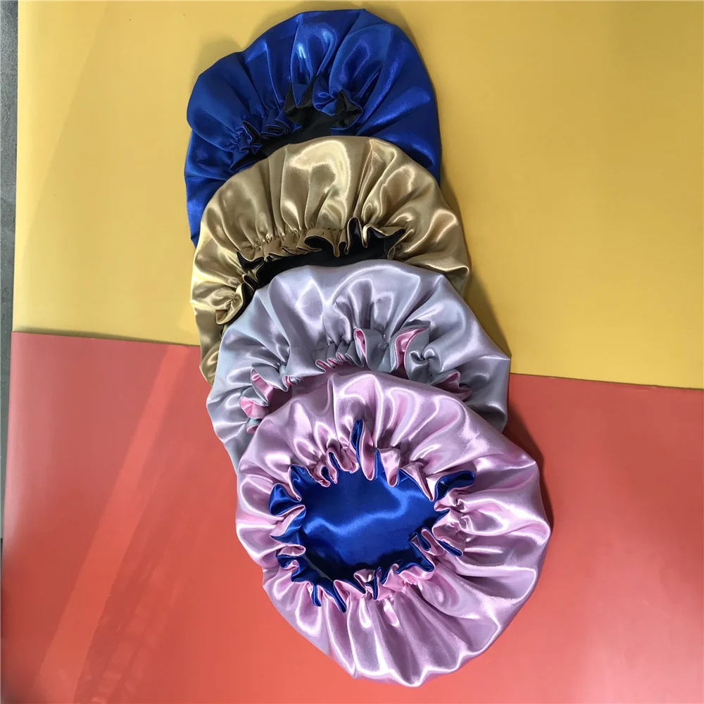 
Best Selling Double Layer Bonnet Wholesale Custom Private Label Satin Hair Bonnet with Logo Women And Children 