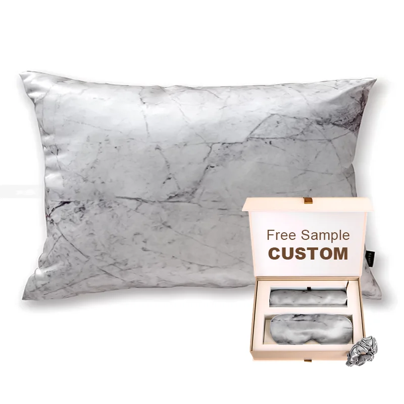 2021 популярный абстрактный мраморный узор защита волос шелковая наволочка конверт с застежкой мраморная текстура дизайн с коробкой упаковка