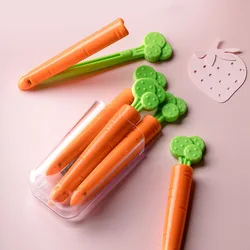 5pcs Carrot Shape Milk Powder Sealing Clip Food Bag Sealing Clip Plastic Cartoon Snack Bag Sealer With Magnet