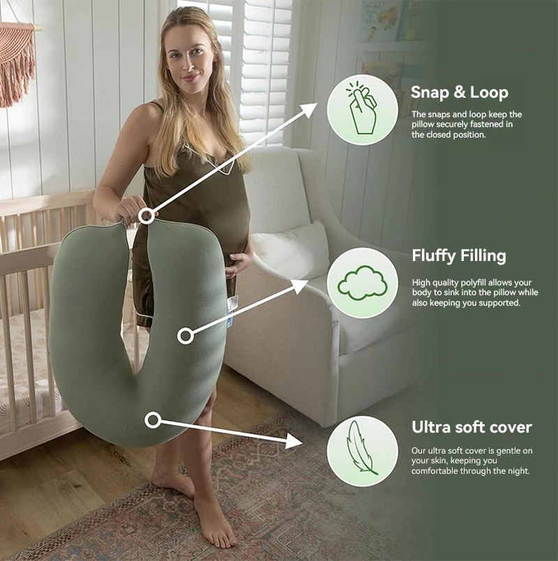 2024 New Pregnancy Pillow Removable Cover Support Cushions Full Body Pregnancy Pillow For Sleeping