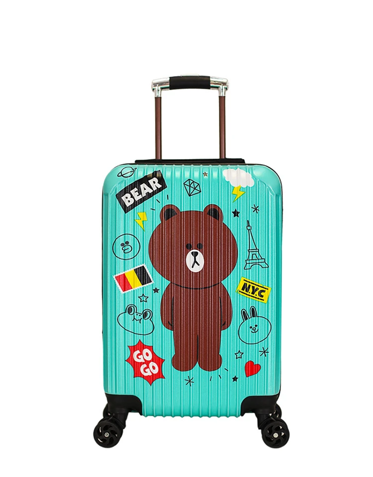 Custom logo printed 20inch Travel Suitcase Hardshell Lightweight Trolley Case Universal Wheel Aluminum Frame Suitcase