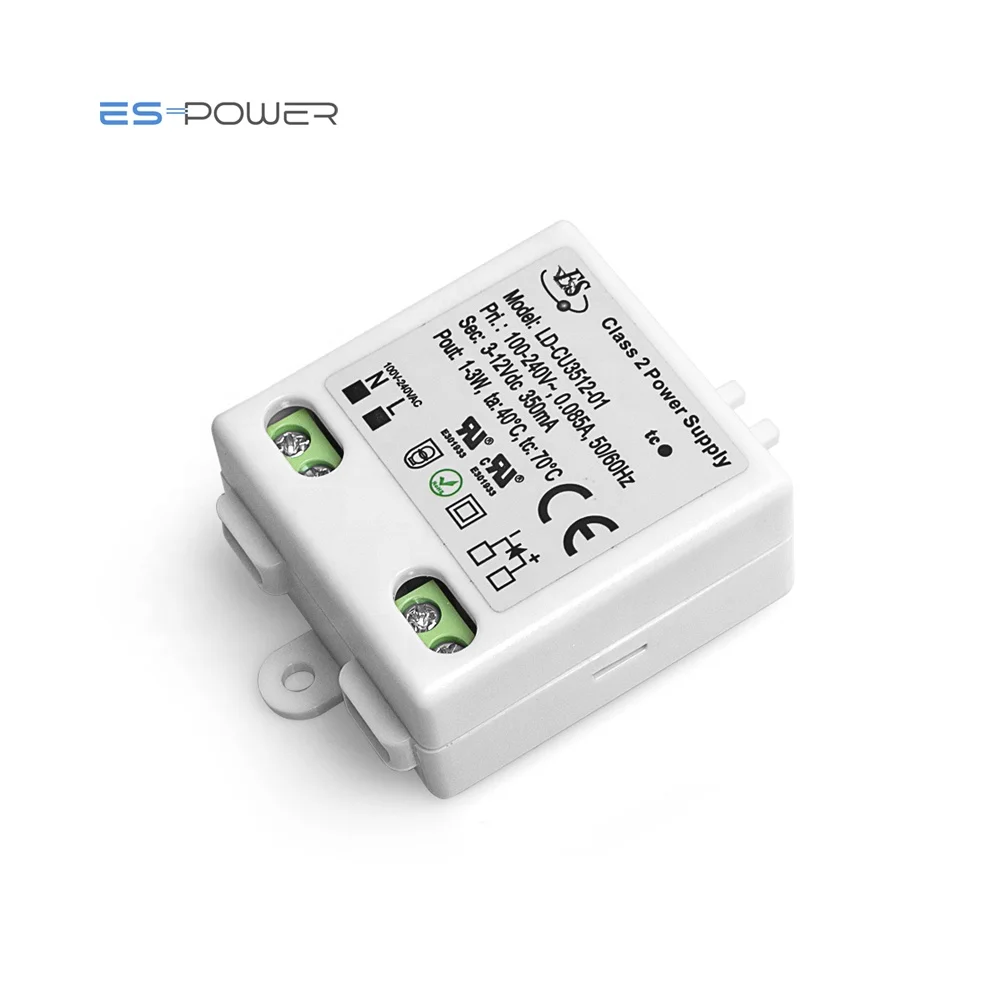 Es Ce Ul Cul 3w Ac-dc Constant Current 350ma 3-12v Class 2 Power Supply Unit Led Driver