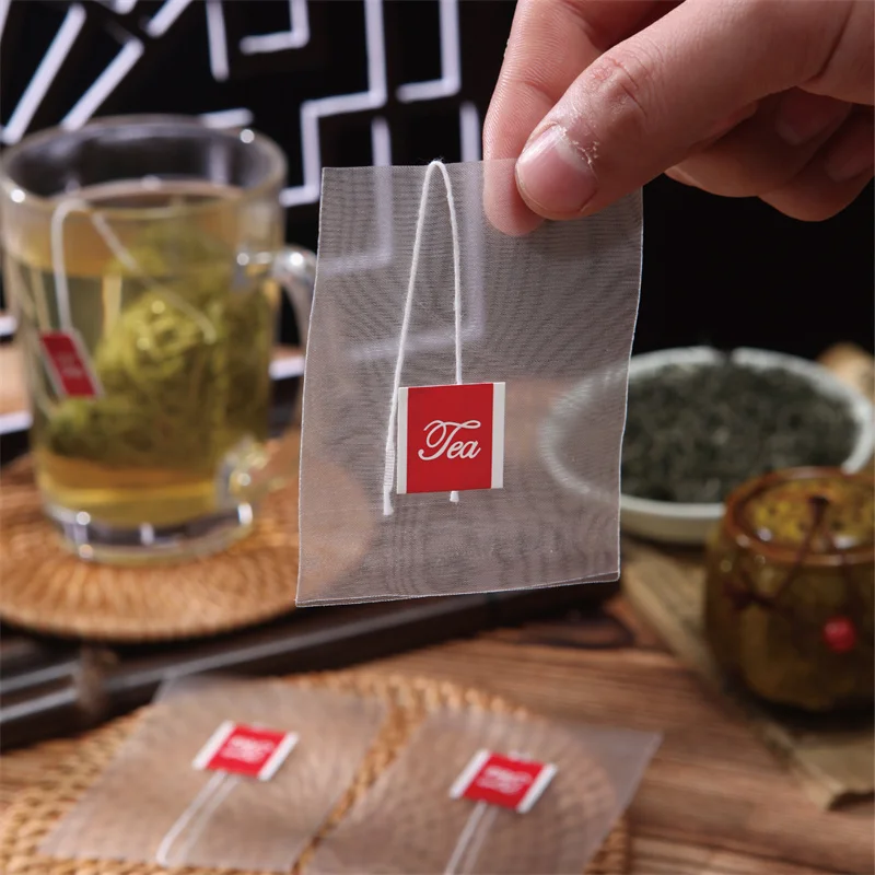 Biodegradable corn fiber PLA material mesh filter tea leaf bag Empty pyramid Tea Bags