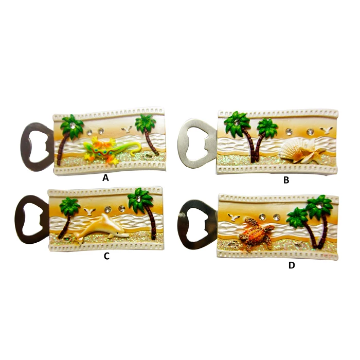 Resin fridge magnet souvenir beer bottle opener with custom logo