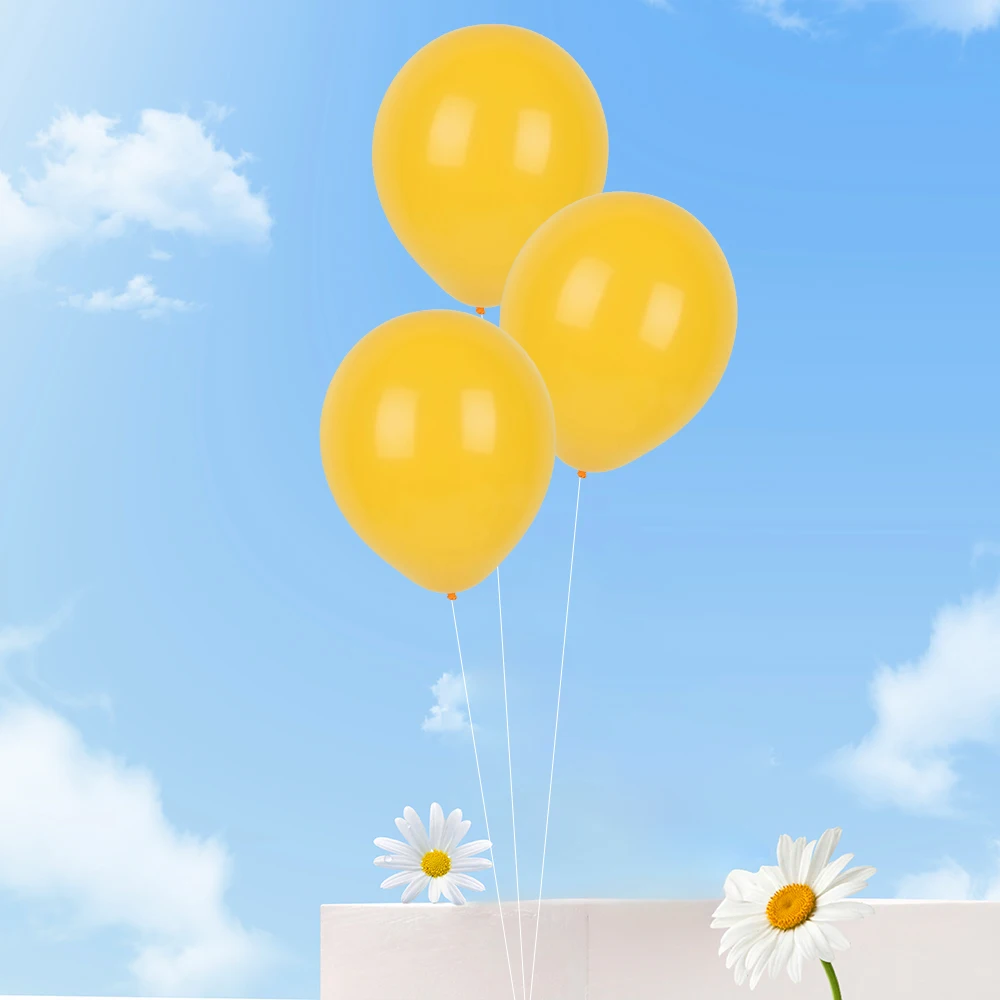 New Gender 10 Pcs Yellow Color Wedding Party Decoration Standing Ballon Kit for Festivals