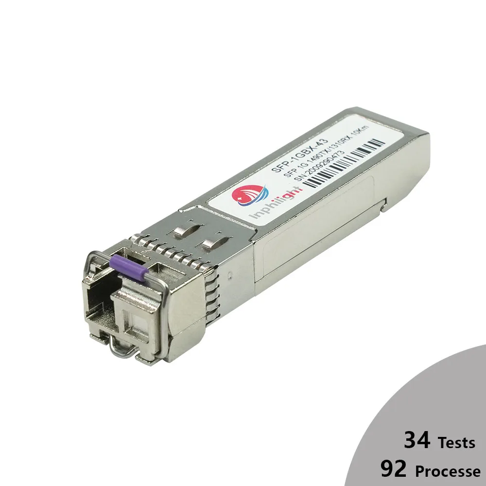 
Free sample 1000BASE-BX SFP 1490nm TX 1310nm RX 10km 1.25G LC Simplex Transceiver Module 