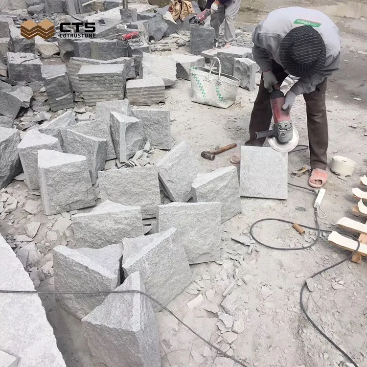 Hot Sell Natural Surface Grey Granite Garden Wall Chinese G603 Exterior Cladding Tiles Mushroom Stone