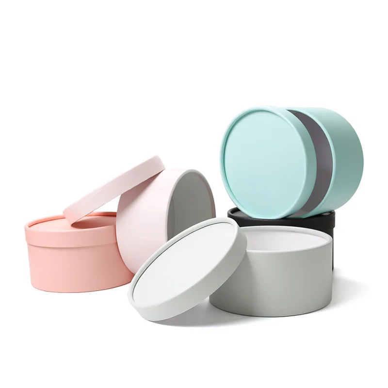 New design high quality fashion round flower gift box korean plain color flower box round luxury