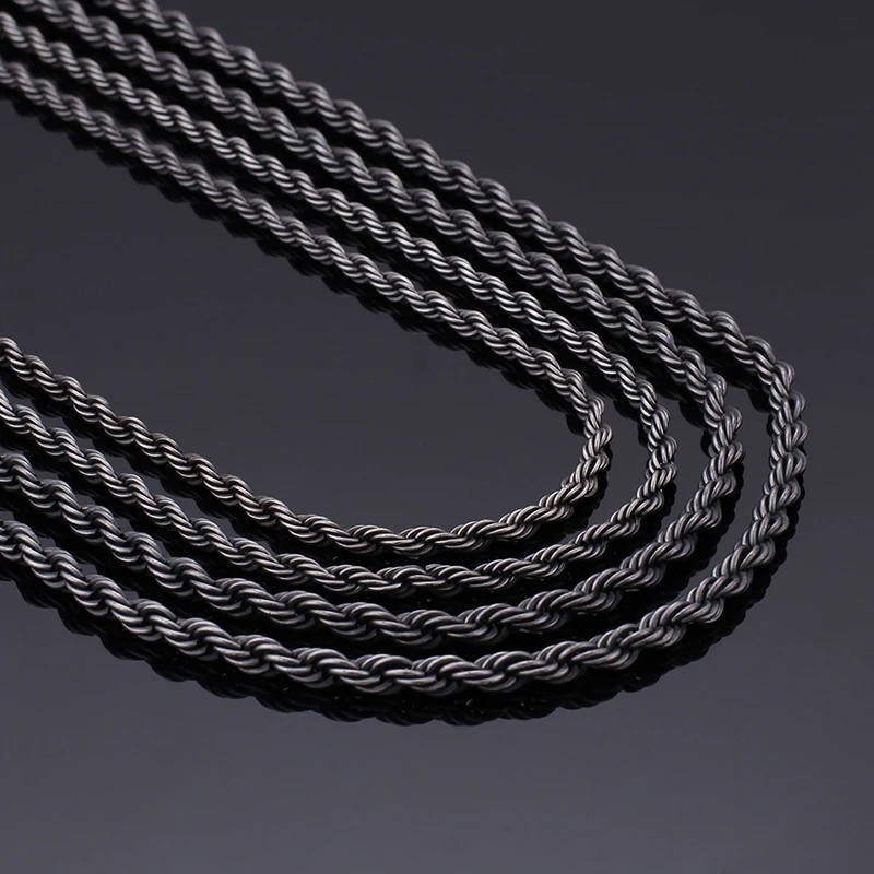 KALEN 660*4mm Necklace Men Oxidation Stainless Steel Male Choker