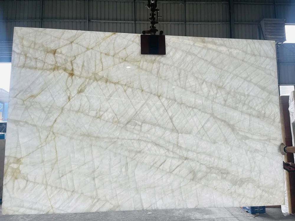 Luxury White Ice Jade Marble interior Tile Large Slab Marble Ice polished Stone
