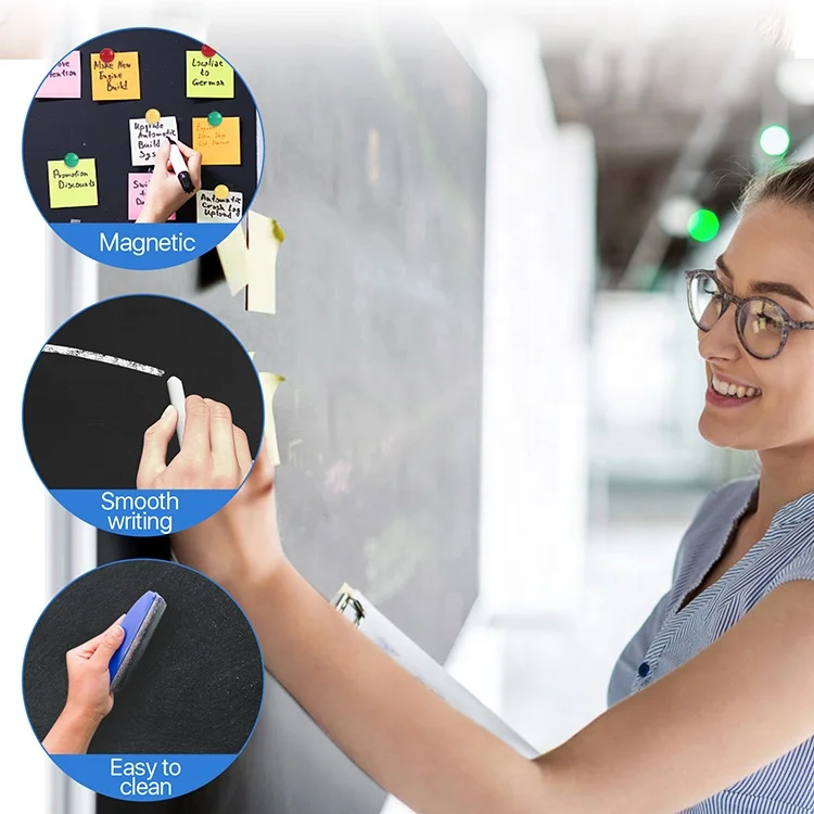 School wall hang aluminium frame magnetic black chalk board standard size classroom chalkboard blackboard