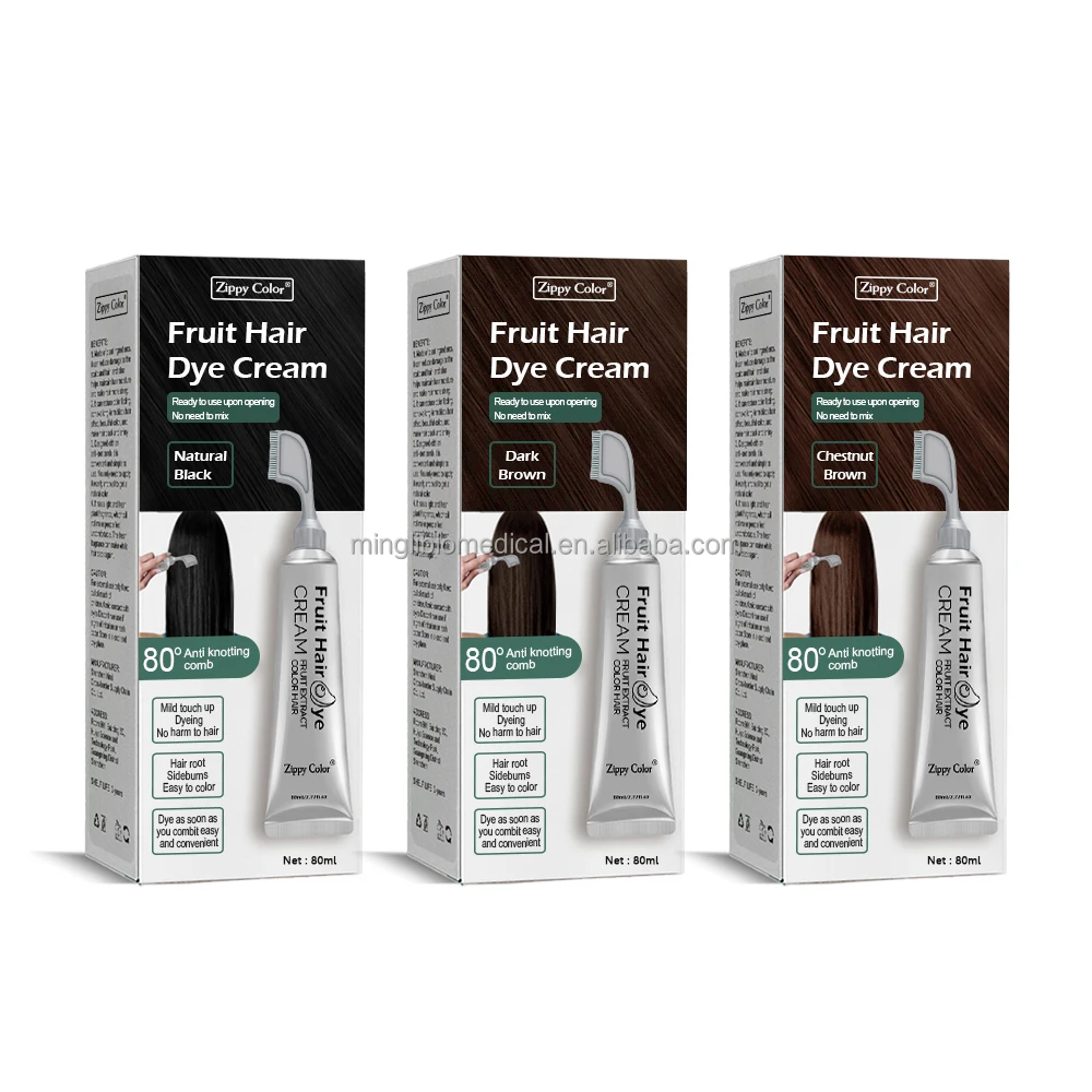 Natural 100ml Herbal Hair Color Cream Magic Touch-Up Ammonia-Free Dye Plants Fruit Extracts Permanent Home Use MSDS Certificate
