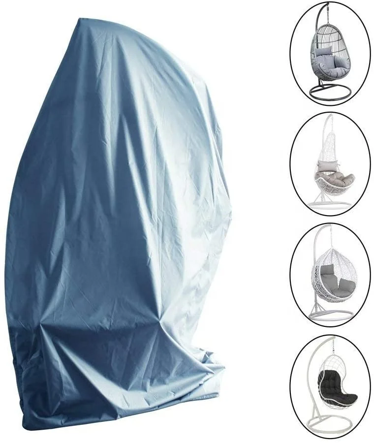 Patio Hanging Egg Chair Cover with Zipper, Garden Outdoor Lawn Egg Swing Hanging Chair Cover Furniture Cover