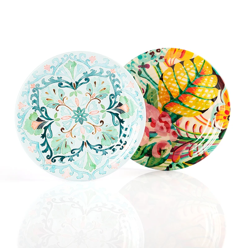 Белая меламиновая пластина с переводной картинкой на заказ