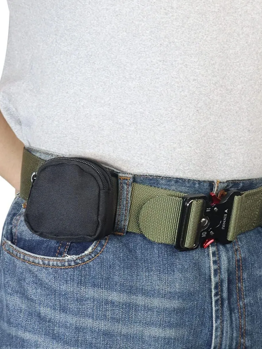 Molle Tactical Unisex Wallet Pouch Nylon EDC Pocket Accessory Bag Zipper Mini Key Wallet Headset Holder Coin Purses