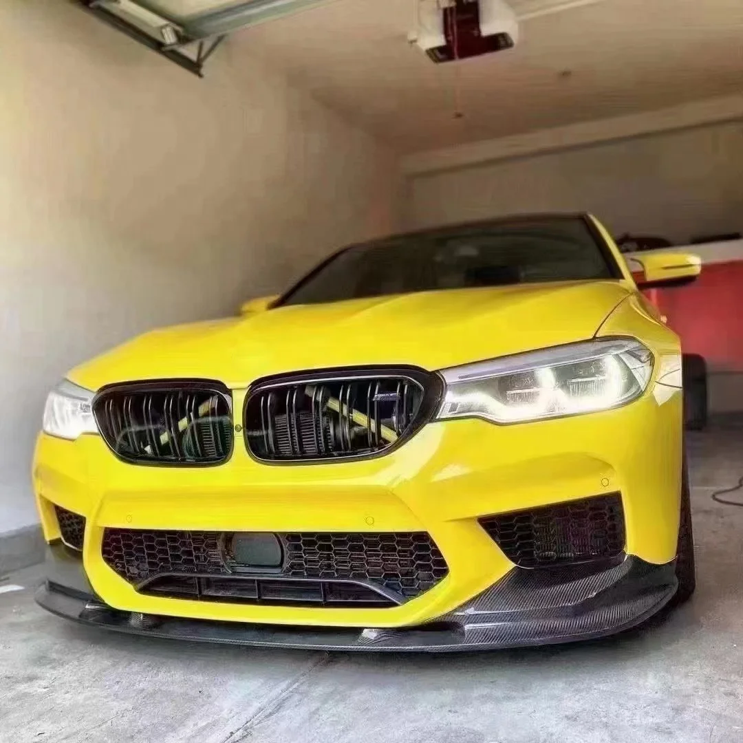3D стиль углеродное волокно передняя губа сплиттер для BMW F90 M5 передний бампер 2018