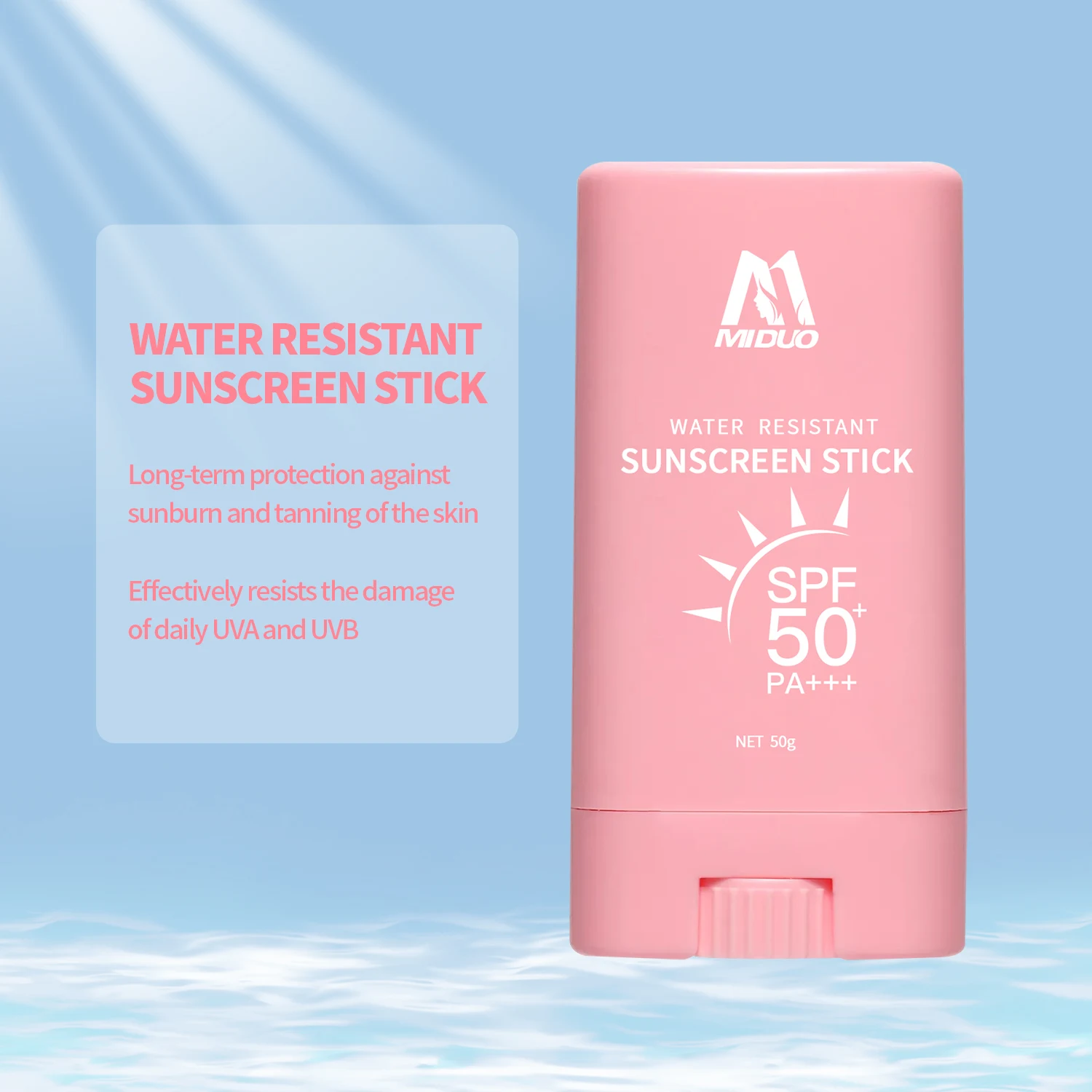 MIDUO Source Factory OEM 50G Water Glowing Oily Skin White Pearl Beauty Black People Face Invisible SPF 50 Lightening Sunscreen