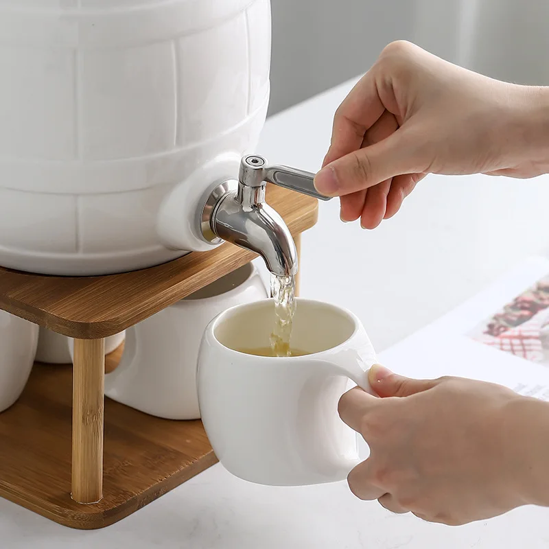 siyue 3.5L Jug Water Maker Filter Drinking Pitcher Container ceramic coffee tea pot cup mug set wholesale 9650