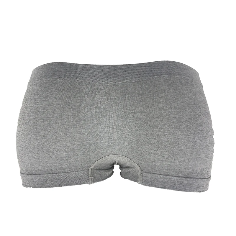 Classic Plain Woman Underwear Stretch Gray Solid Color Boxer Brief Women Seamless Basic Soft Boyshorts Underwear