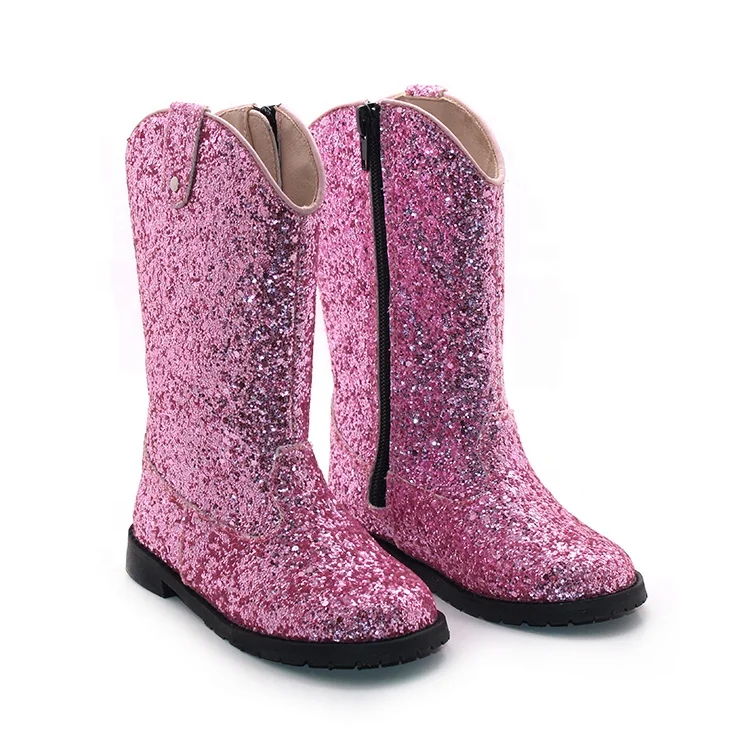 2021 новый дизайн; Детские длинные сапоги для девочек; Кожаные сапоги с блестками