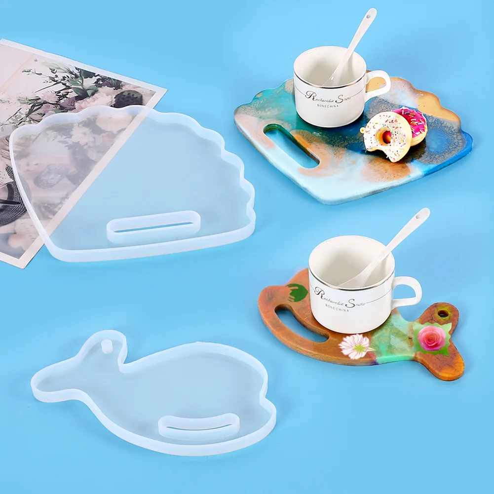
Fish and scallops silicone tray molds resin molds for home decoration, table plate 