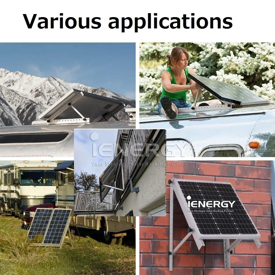 Solar Panel Mounting System Bracket Angle adjustable  built-in frame brackets for Balcony RV Wall Shed  boat floor bracket