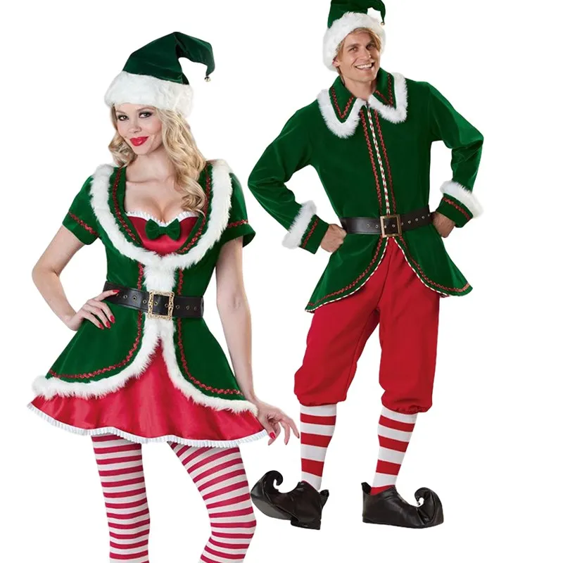 
Christmas couples party costumes for stage performances christmas dress women christmas dresses 