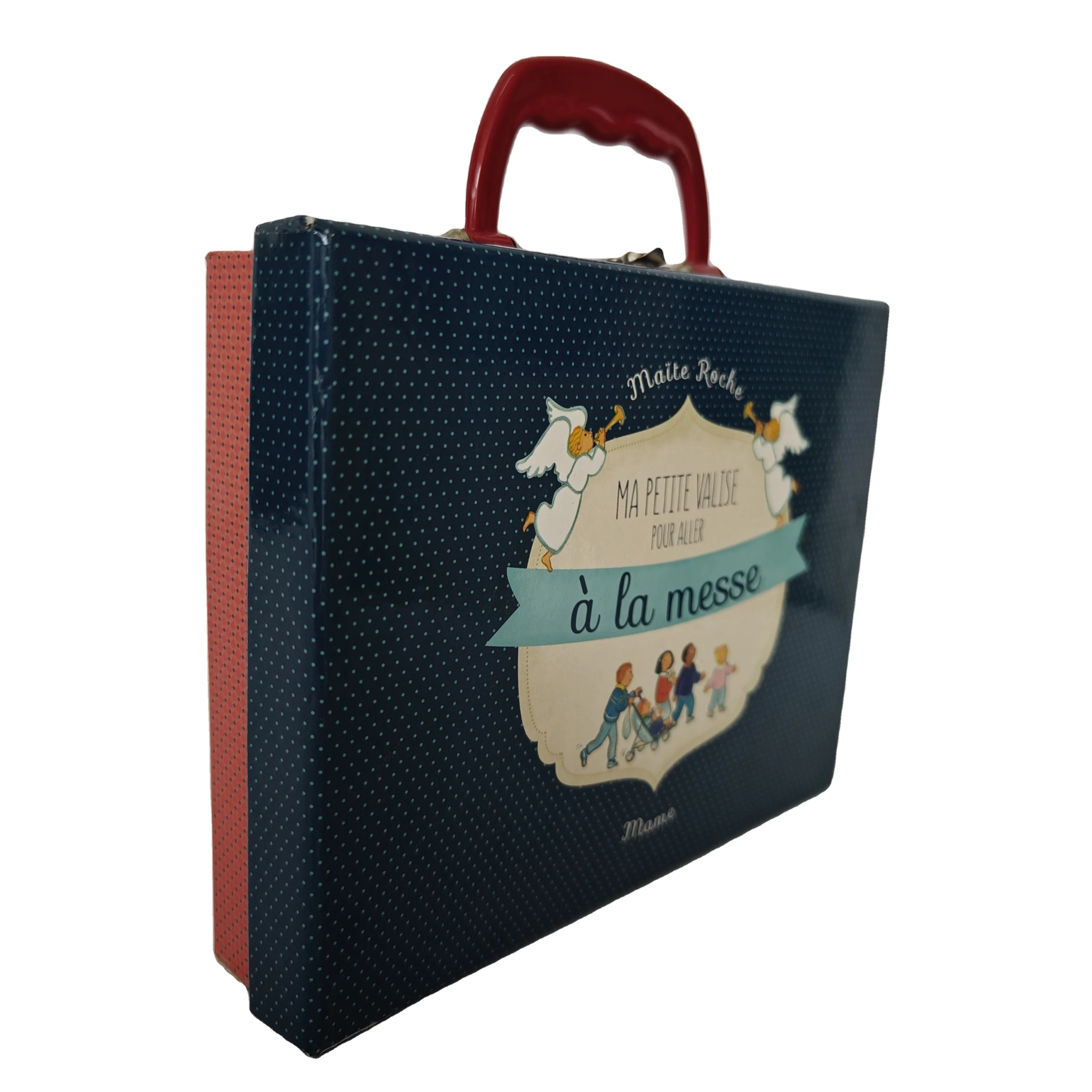 Children paper box with plastic handle printing