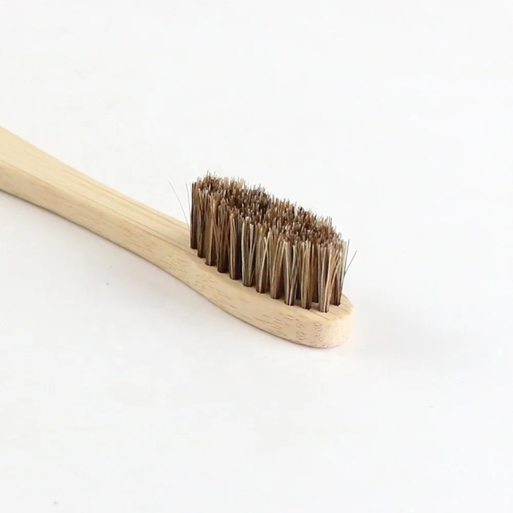 Wholesale 100 % Healthy Eco Organic Charcoal Boar Bristle Flat bamboo toothbrush with BPA free