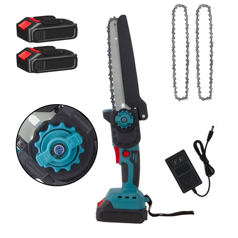 GOMAN 21V best cordless chainsaw for tree cutting household garden tool electric mini chain saw