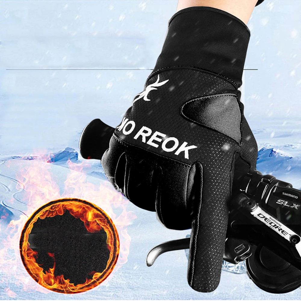 MOREOK Windproof Warm 3M Thinsulate Thermal Touchscreen Winter Outdoor Bicycle Bike Cycling Gloves for Men Women