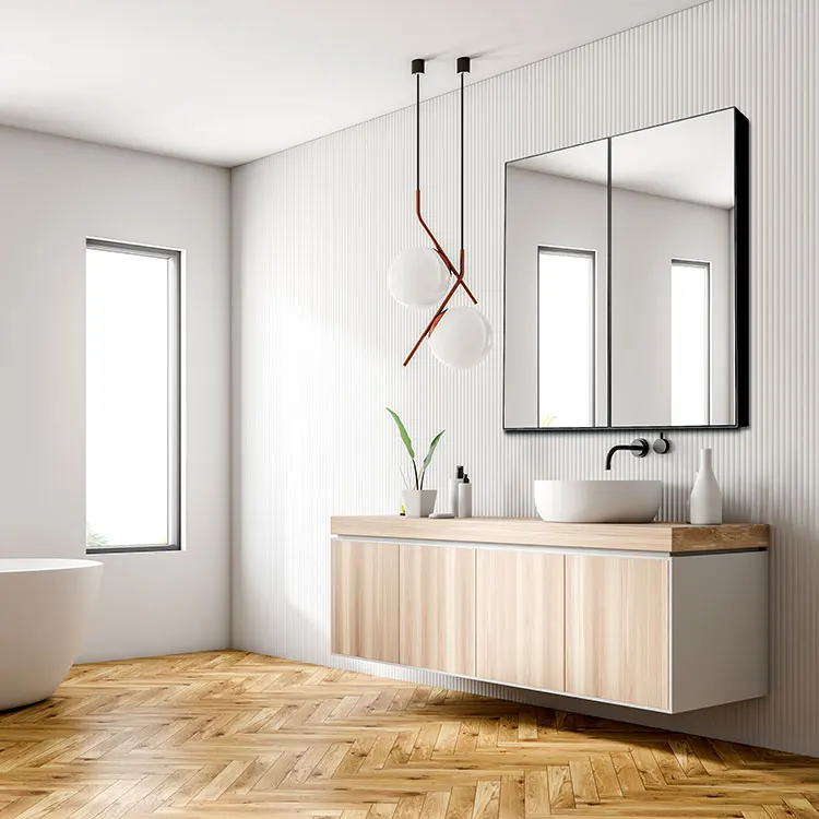 Modern family bathroom aluminum smart LED motion sensor mirrored bathroom mirror cabinet for bathroom