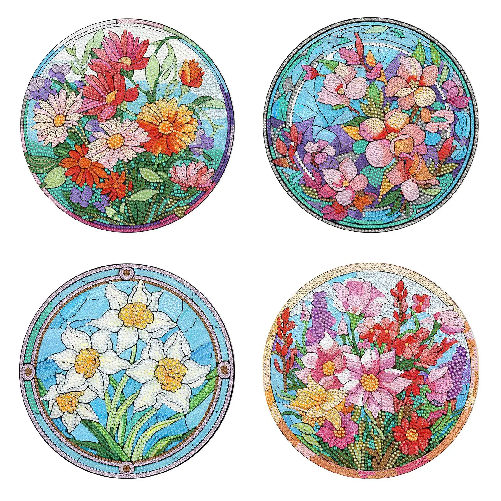 4PCS DIY Diamond Art Painting Placemat,Mandala Diamond Painting Acrylic Table Mats,Diamond Art Meal Mats Supplies for Home Decor