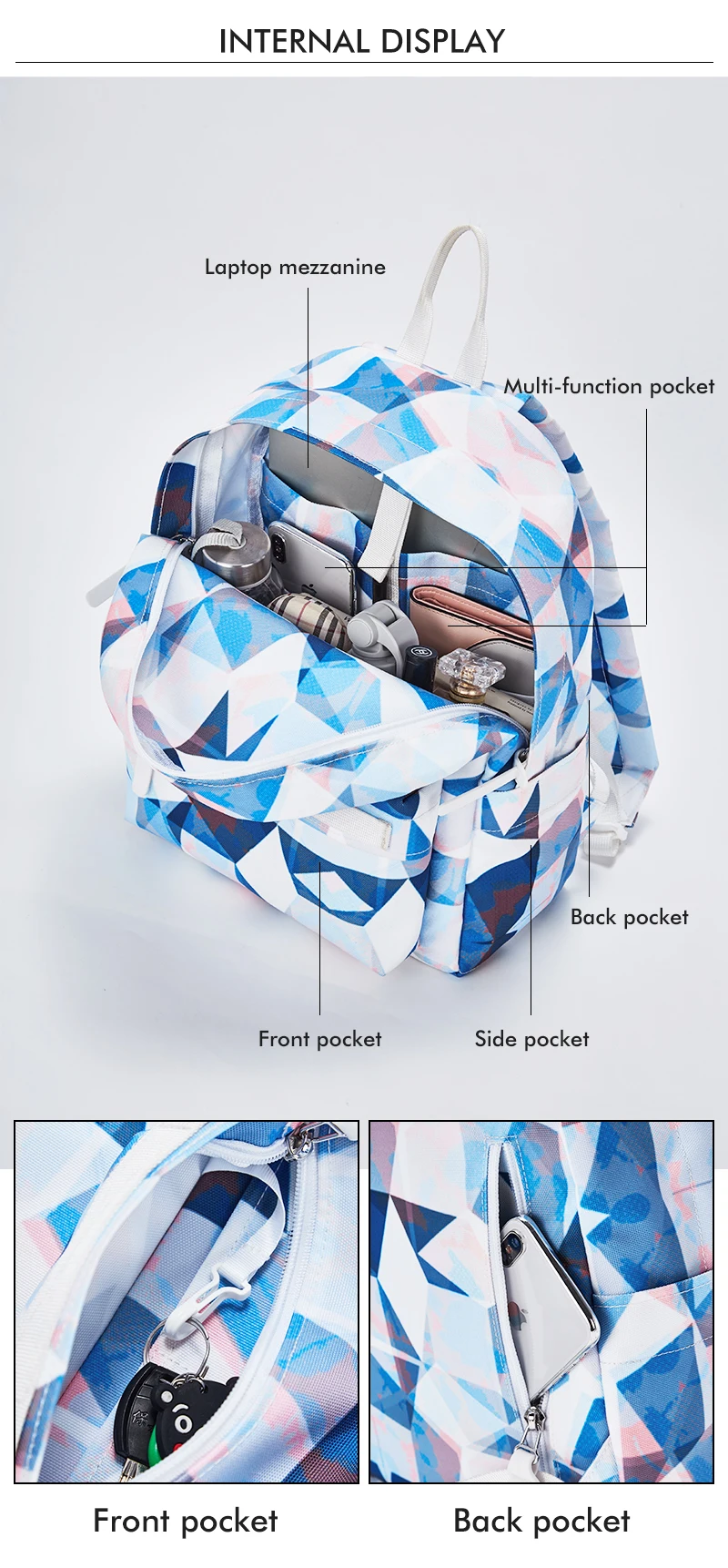 New arrival wholesale custom design laptop backpack high quality kids school bag hydration travel backpack