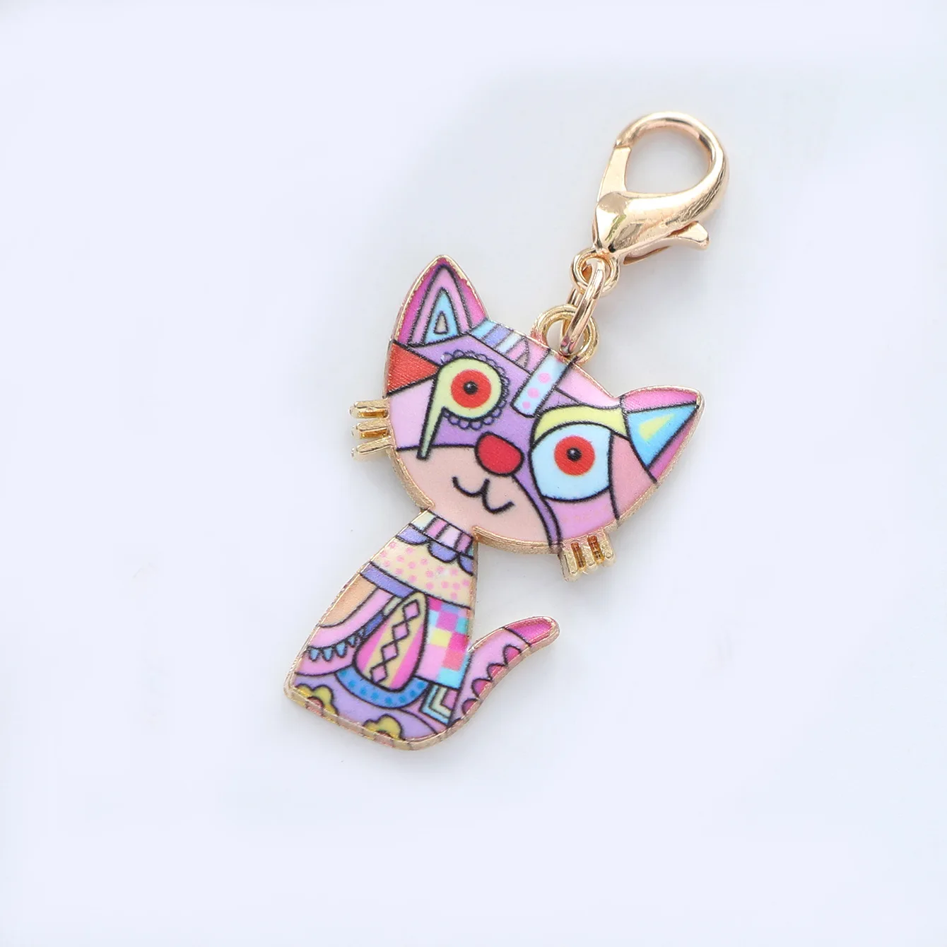 New Customized cartoon cat keychain pendant cute bag hanging decoration car anti-loss small keychain