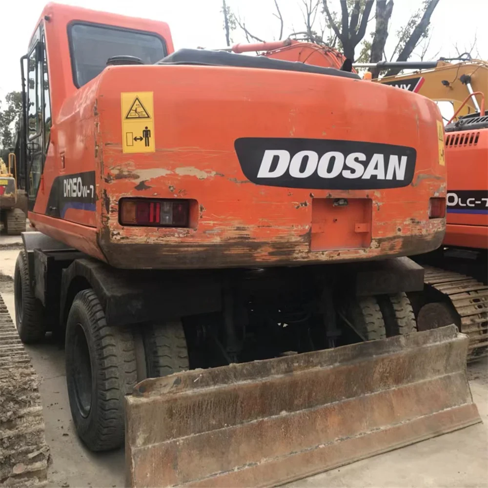 Б/у Daewoo DH150W-7 колесный экскаватор подержанный гусеничный с основными компонентами двигатель насоса
