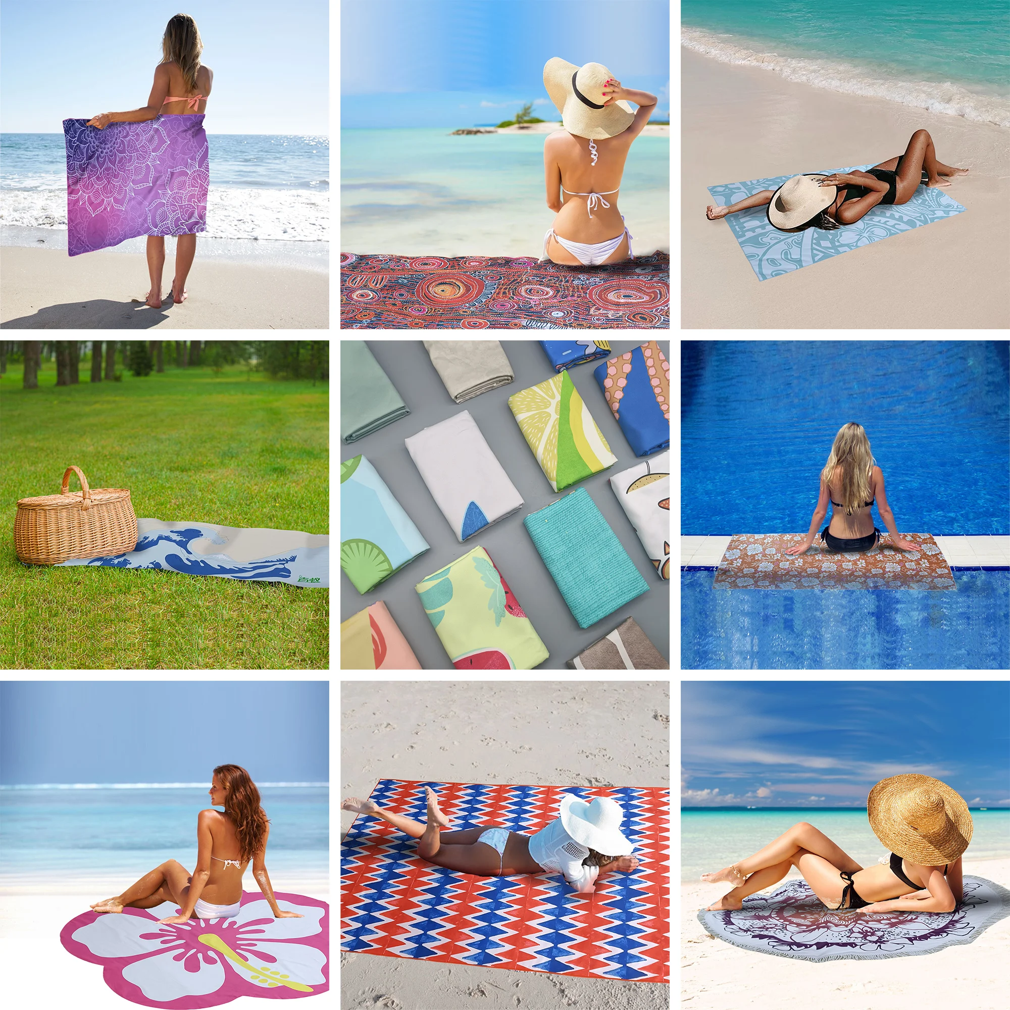 2024 New Products Custom Beach Towel Personalised Beach Towel Yoga Gift Travel Beach Towel With Logo Custom Print