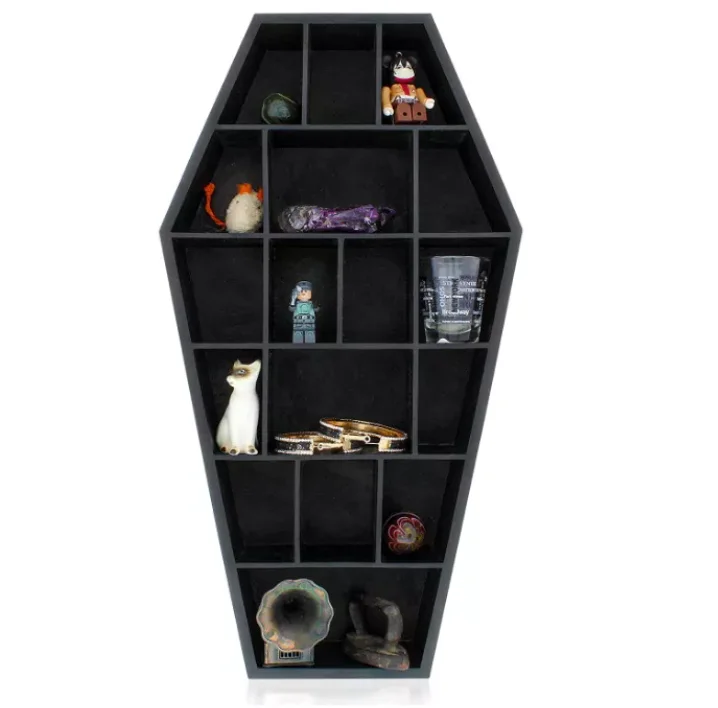 New design home coffin shape Gothic Decor coffin shelf, shelves wood wall