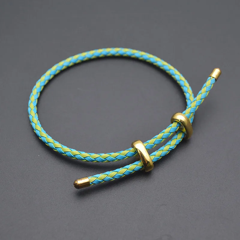 Natural Multi Color Hand-make Simple Style 18K Gold Adjustable Fishing Line Bracelet for Women Men Jewelry Wed Birthday Gifts