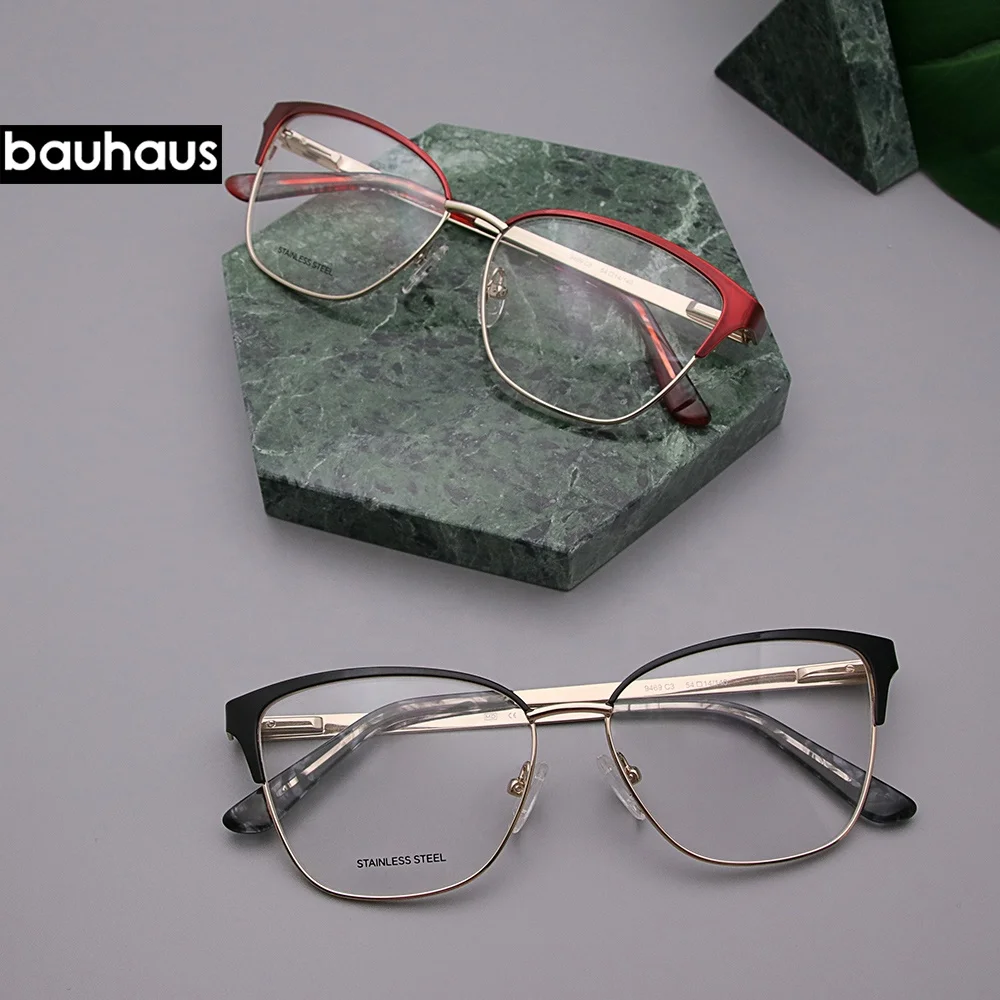 9469 Wholesale Warehouse High End Retro Nickle Free Stainless Steel Metal Eyeglasses Frame