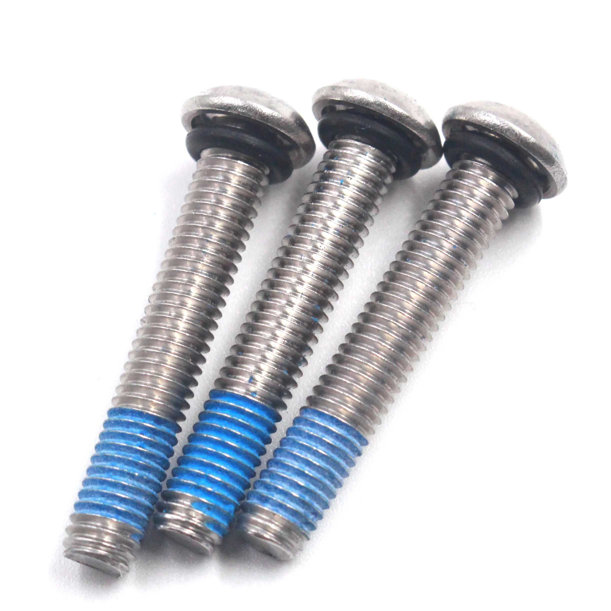 304 Stainless Steel Customized Pan head torx Nylon Patch Anti Loose  Screws waterproof O Ring Self Sealing Screws