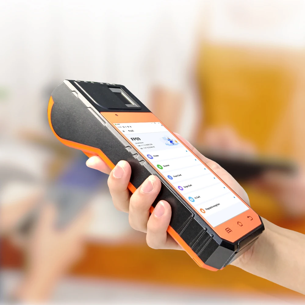 FP09 Android 4G WIFI NFC pda Fingerprint Scanner POS Machine with Printer for Warehouse
