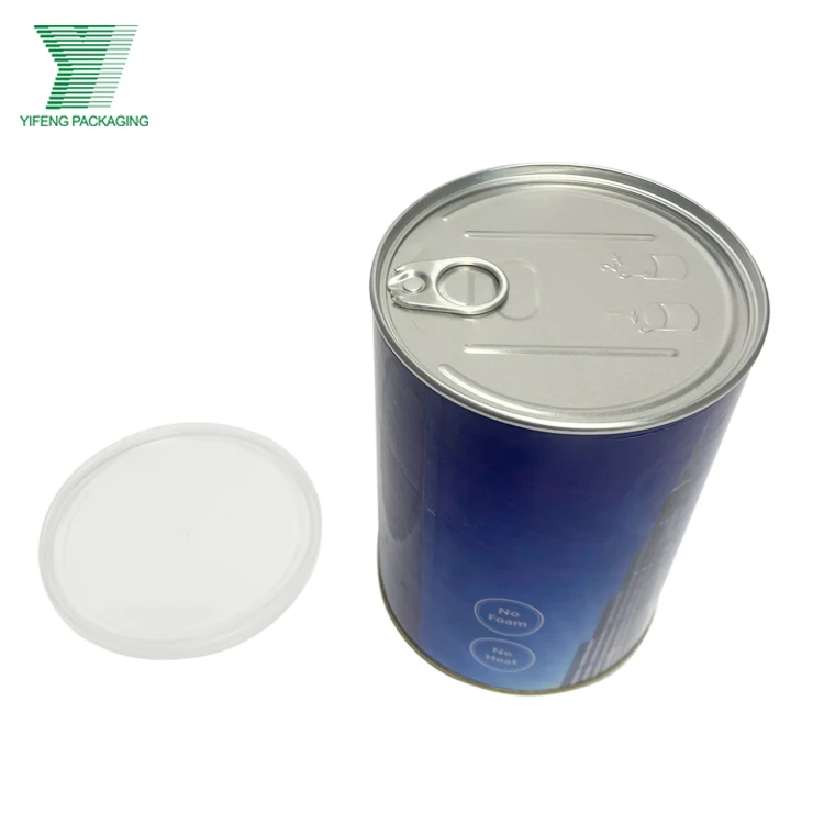 Biodegradable Metal Lid Cylinder Cardboard Box Natural Brownie Kraft Paper Tube for Coffee Beans Tea Leaves Tea Bags Packaging
